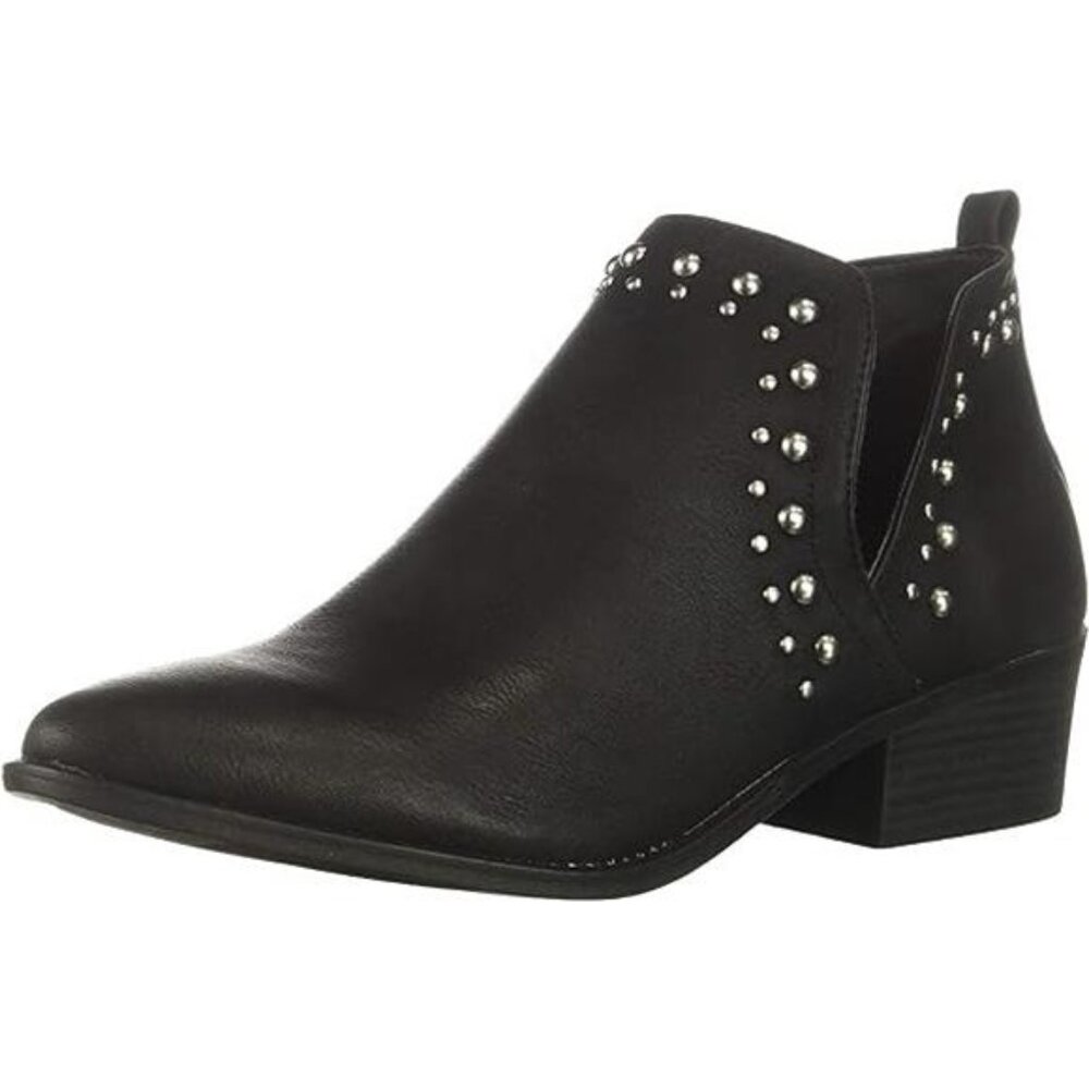 NEW Madden Girl Naash Black Studded Ankle Boot Women's 5.5